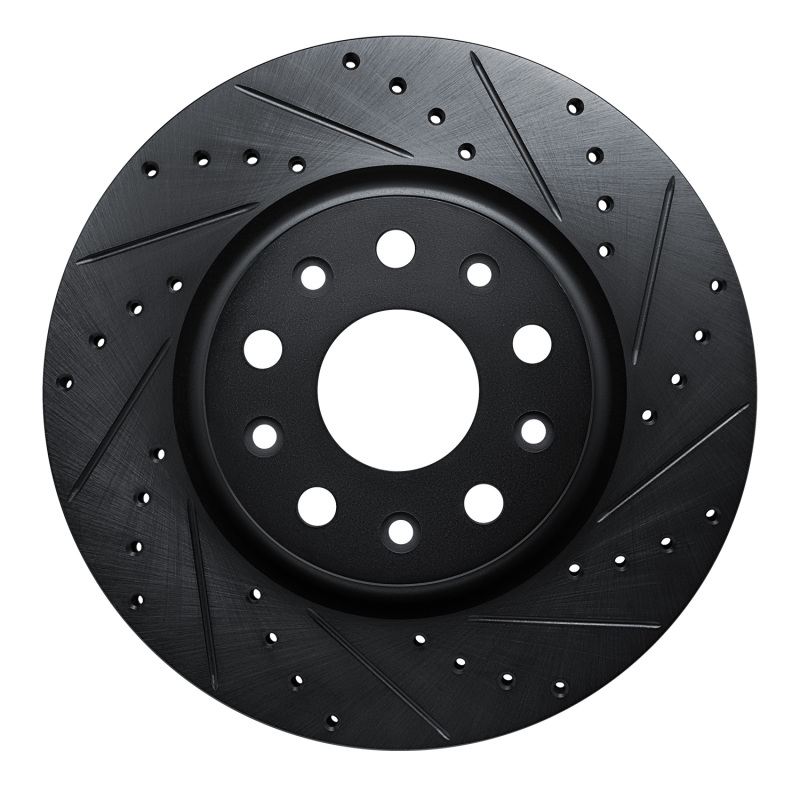 Jeep Wrangler Brake Rotor (1) - Front Right - R1 Concepts - Drilled & Slotted - Black - `18-`25 Jeep Wrangler Brake Rotor (1) - Front Right - R1 Concepts - Drilled & Slotted - Black - `18-`25